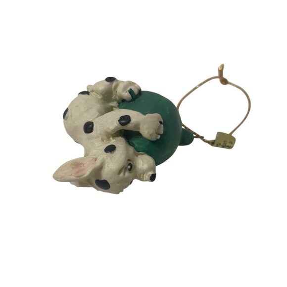Dalmatian Puppy Christmas Ornament With Green Ball 2" - Picture 2 of 5